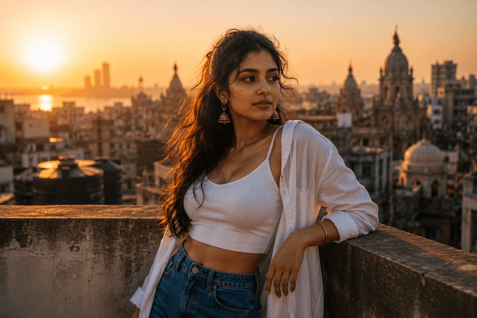 Mumbai Rooftop Golden Hour AI Prompt